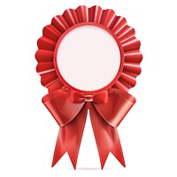 Red award ribbon badge.