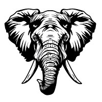 Elephant illustrated wildlife stencil.