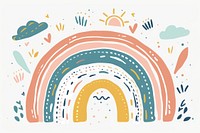 Rainbow doodle illustrated painting graphics.