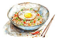 Chopsticks cookware food egg.