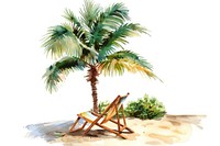 Chair tree art palm tree.