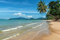 Sandy beach in Thailand shoreline outdoors tropical.