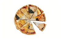 Pie shape collage cutouts weaponry dessert pizza.