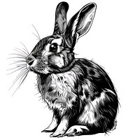 Rabbit illustrated wildlife drawing.