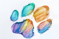 Rainbow dog paw painting canvas device.