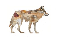 Wolf shape collage cutouts clothing wildlife apparel.