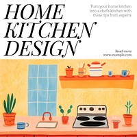 Home kitchen design Instagram post template