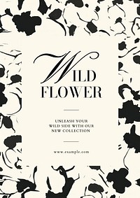 Wild flower poster template