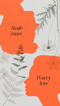 Smile more, worry less mobile wallpaper template