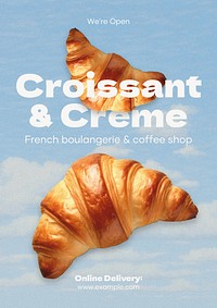 Croissant & bakery  poster template