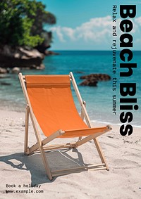Beach holiday poster template