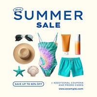 Summer sale Instagram post template