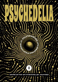 Psychedelic music poster template