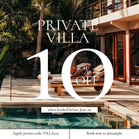 Private villa Instagram post template