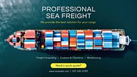 Professional sea freight blog banner template