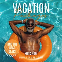 Vacation packages Facebook post template