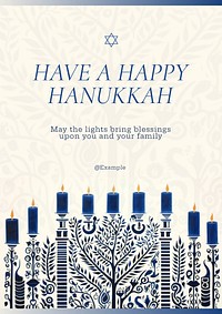 Happy Hanukkah poster template