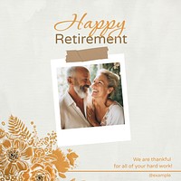 Happy retirement Facebook post template