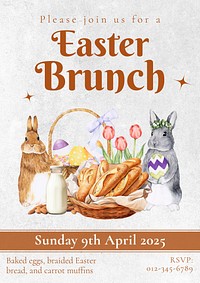 Easter brunch poster template