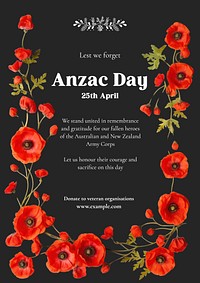 Anzac day poster template