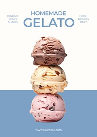 Gelato food truck poster template