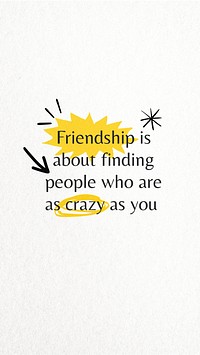 Crazy friends quote Facebook story template