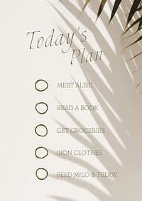 Today's plan poster template