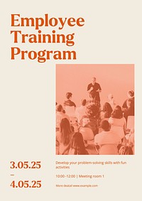 Training program poster template