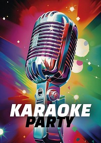 Karaoke party poster template