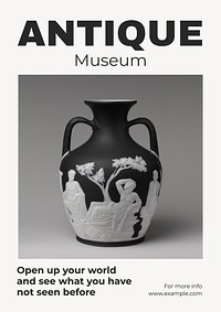 Antique museum poster template