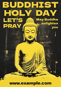 Buddhist Holy Day poster template