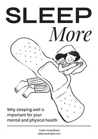Sleep more poster template