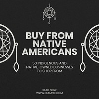 Native American businesses Instagram post template