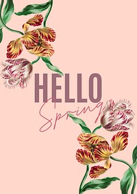 Hello spring quote poster template