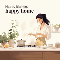 Kitchen & home  quote Instagram post template