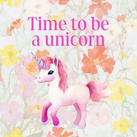 Be unicorn quote Instagram post template