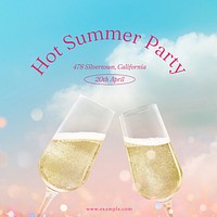 Hot summer party Facebook post template