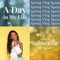 Spring vlog Instagram post template