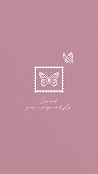 Spread your wings and fly quote   mobile wallpaper template