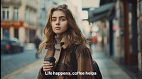 Coffee  quote blog banner template