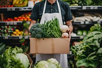 Paper box mockup food man produce.