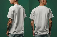 Blank cream oversize t-shirt mockup clothing apparel sleeve.