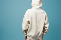 Blank cream hoodie mockup apparel sweatshirt clothing.