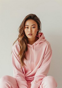 Blank pink fashion sportwear mockup apparel photo woman.