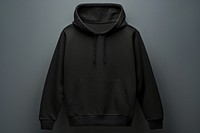 Blank black hoodie mockup apparel sweatshirt clothing.