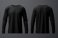 Blank black long sleeve mockup clothing apparel knitwear.