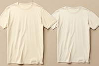 Blank cream tshirt mockup clothing apparel undershirt.