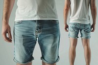 Blank jeans short mockup clothing apparel shorts.