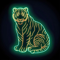 Animal icon neon wildlife panther.