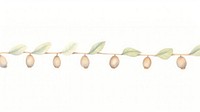 Acorns as divider line watercolour illustration chandelier astragalus vegetable.